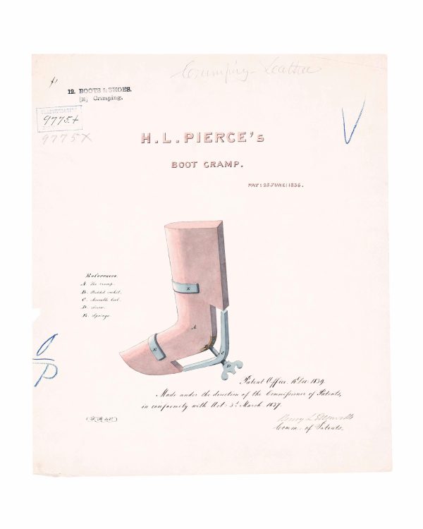 Boot Shaper Patent Print 1836 - Vintage Bootmaking Tool, Antique Leatherworking Equipment, Shoemaker’s Crimping Tool, Boot Fitting Device