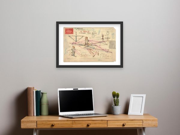 Flying Machine Patent Print 1869 - Vintage Aviation Art, Antique Flight Invention Decor, Historical Aviation Poster, Unique Wall Art