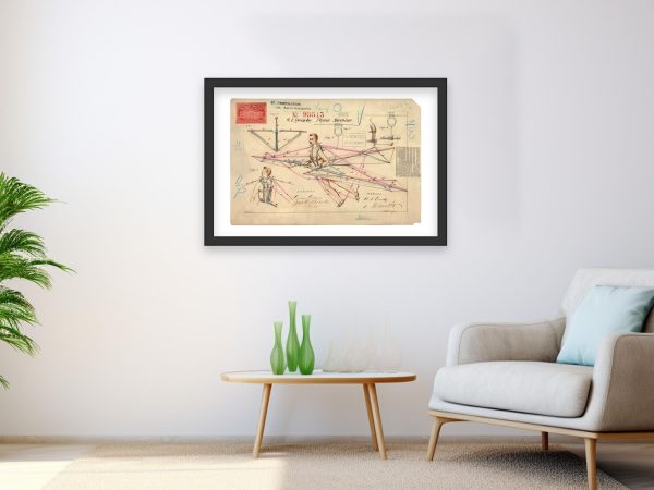 Flying Machine Patent Print 1869 - Vintage Aviation Art, Antique Flight Invention Decor, Historical Aviation Poster, Unique Wall Art