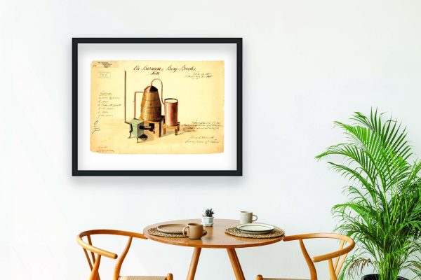 Distilling Still Patent Print 1838 - Vintage Distillation Equipment Art, Antique Still Decor, Distillery History Poster, Home Bar Wall Art