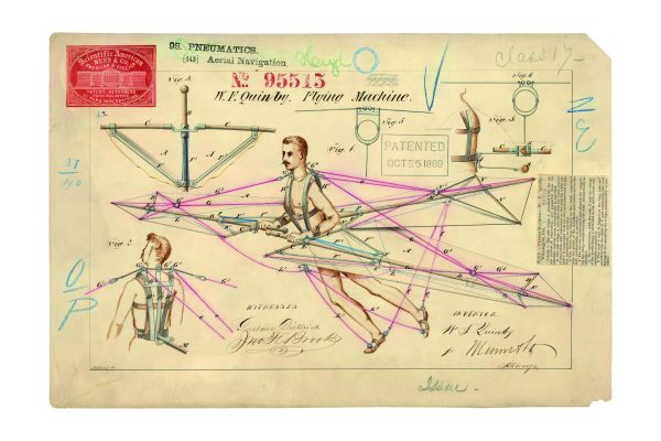 Flying Machine Patent Print 1869 - Vintage Aviation Art, Antique Flight Invention Decor, Historical Aviation Poster, Unique Wall Art