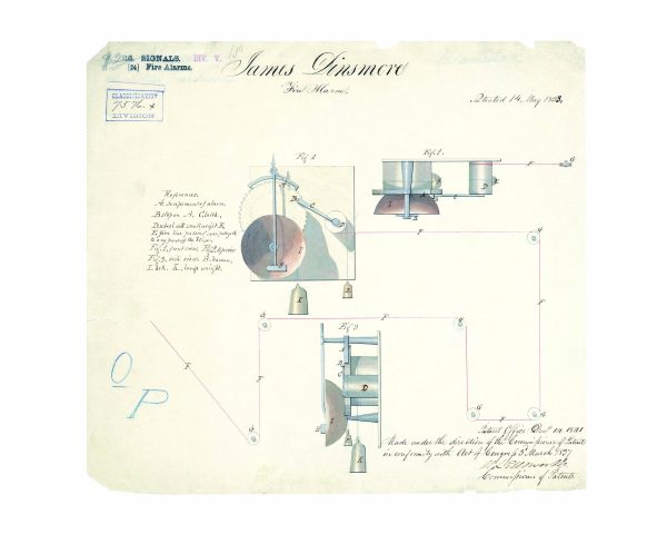 Fire Alarm Patent Print 1838 - Vintage Fire Safety Device Art, Antique Alarm Design, Historical Technology Decor, Fire Safety Patent