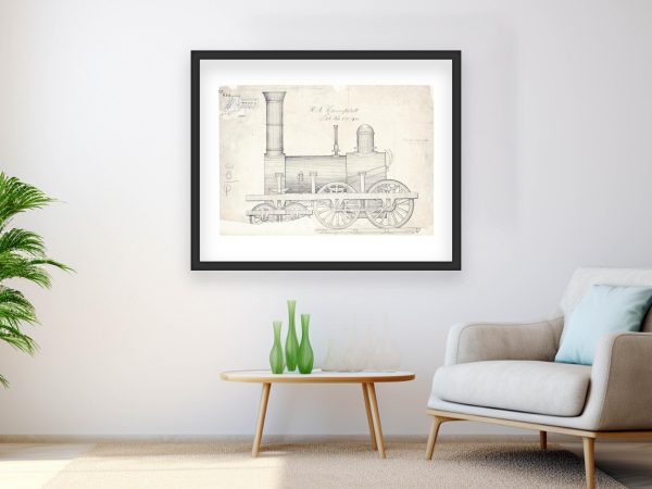 Locomotive Engine Patent Print 1836 - Antique Railroad Design, Vintage Train Engineering, Industrial Locomotive Art, Rail Enthusiast Gift