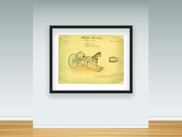 Mowing Machine Patent Print 1834 - Vintage Farming Decor, Antique Agricultural Art, Historical Farm Equipment Poster,