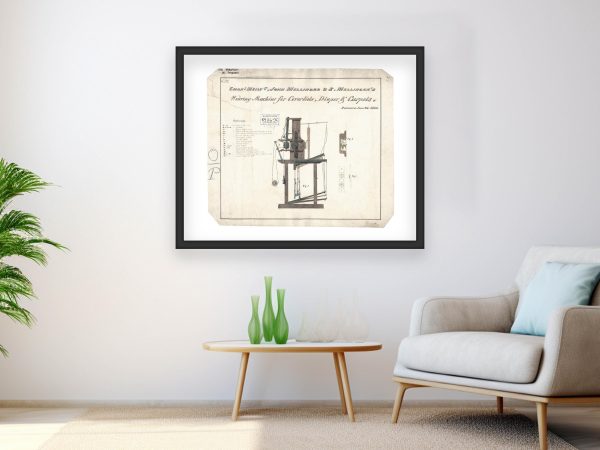 Weaving Machine Patent Print 1833 - Vintage Textile Equipment, Antique Loom Patent, Industrial Weaving Design, Textile Historian Gift