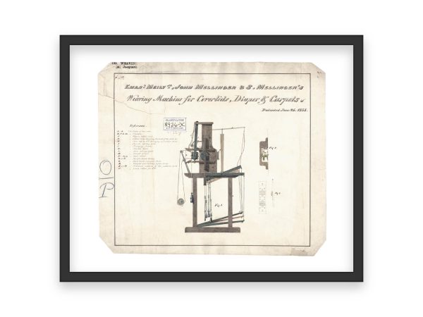 Weaving Machine Patent Print 1833 - Vintage Textile Equipment, Antique Loom Patent, Industrial Weaving Design, Textile Historian Gift