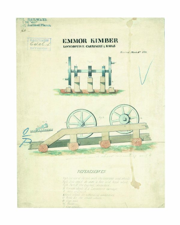 Locomotive Carriages and Rails Patent Print 1831 - Vintage Railway Design, Antique Rail Car Mechanism, Train Enthusiast Gift