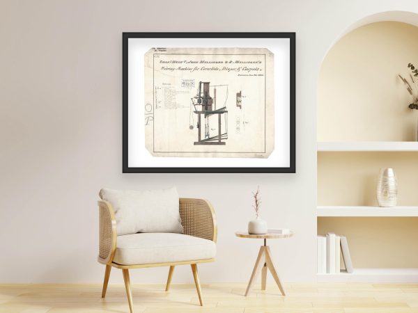 Weaving Machine Patent Print 1833 - Vintage Textile Equipment, Antique Loom Patent, Industrial Weaving Design, Textile Historian Gift