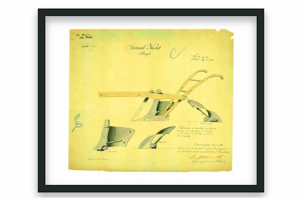 Plough Patent Print 1850 - Vintage Agricultural Decor, Antique Farming Tool Art, Rustic Farmhouse Poster