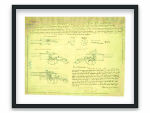 Revolver Patent Print 1838 – Vintage Firearm Decor, Antique Gun Art, Historical Weapon Poster, Man Cave Wall Art