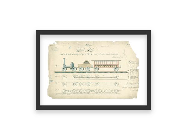 Train Car Propulsion Patent Print 1853 - Vintage Locomotive Design, Steam-Powered Carriage System, Railway Enthusiast Gift, Train Patent