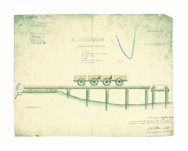 Railroad Construction Patent Print 1835 - Vintage Railway Design, Rail System, Historical Train Carriage Tool, Train Enthusiast Gift