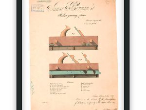 Woodworking Plane Patent Print 1835 – Vintage Tool Art, Antique Carpentry Decor, Industrial Workshop Poster, Woodworking Wall Art