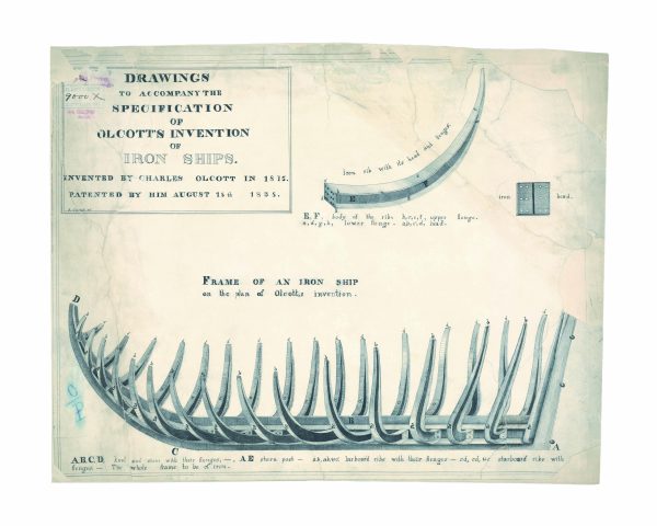 Iron Ship Frame Patent Print 1835 - Vintage Shipbuilding Blueprint, Structural Iron Rib Design, Naval Architecture, Nautical Engineer Gift