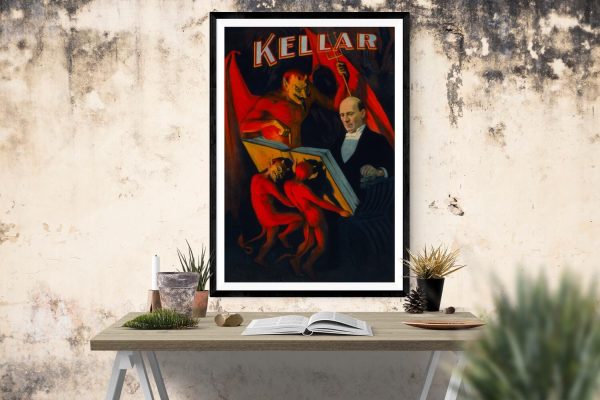 Kellar and the Devil Magician Poster 1800s - Magic Poster, Magician Art, Illusionist Poster, Magic Show Poster, Illusion, Vaudeville Poster