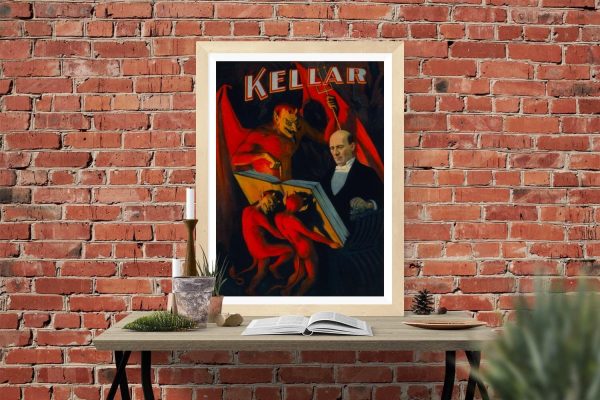 Kellar and the Devil Magician Poster 1800s - Magic Poster, Magician Art, Illusionist Poster, Magic Show Poster, Illusion, Vaudeville Poster