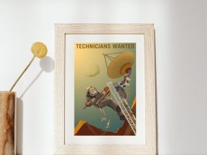 Mars Technicians Wanted Recruitment Poster- Astronaut Poster, Mars Poster, Space Poster, NASA Poster, Space Exploration, Mars Astronaut