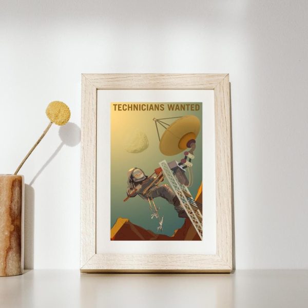 Mars Technicians Wanted Recruitment Poster- Astronaut Poster, Mars Poster, Space Poster, NASA Poster, Space Exploration, Mars Astronaut