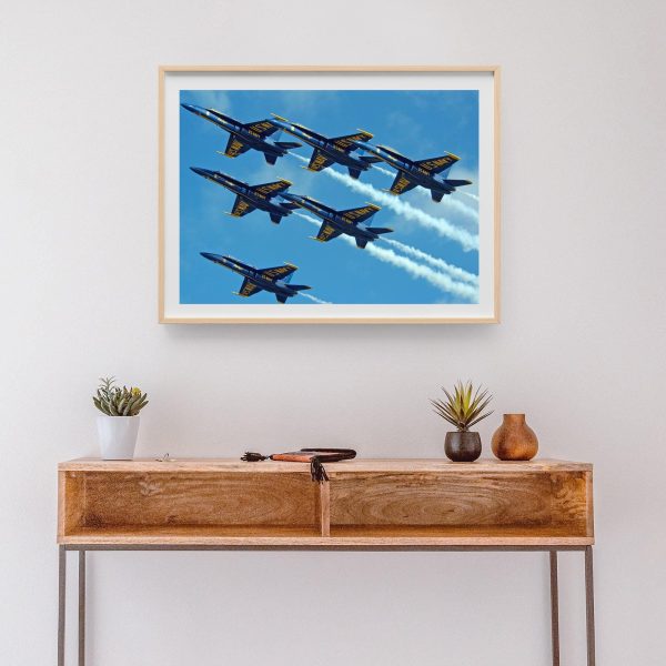 Blue Angels Pyramid Formation Flight - U.S. Navy Demonstration Team Aviation Art, Military Aviation Decor, Aircraft Enthusiast Gift