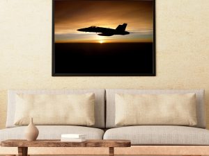 F/A-18C Hornet Silhouette at Sunset – Navy Fighter Jet Poster, Aviation Art, Military Aircraft Decor, Sunset Silhouette, Fighter Pilot Gift