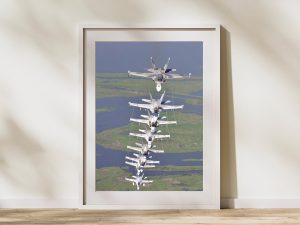 U.S. Navy F/A-18 Hornets in Column Formation – Military Aviation Art, Fighter Jets, Aviation Wall Decor, Perfect Gift for Veterans & Pilots