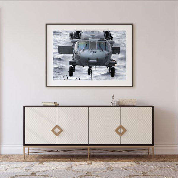 MH-60S Seahawk Helicopter – Naval Aviation Poster, Military Helicopter Art, Navy Seahawk Decor, Search and Rescue Helicopter Print