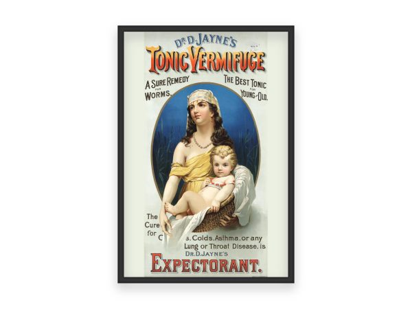 Dr. D. Jayne’s Tonic Vermifuge & Expectorant Poster - Vintage Medical Advertising, Retro Medicine Decor, Antique Health Product Wall Art