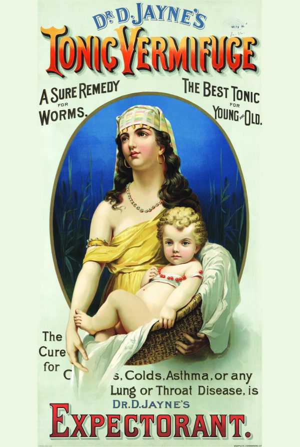 Dr. D. Jayne’s Tonic Vermifuge & Expectorant Poster - Vintage Medical Advertising, Retro Medicine Decor, Antique Health Product Wall Art