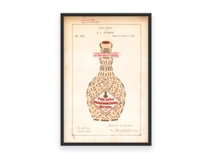 Pineapple Cordial Bitters Trademark 1872 Print - Vintage Medicine Label Art, Retro Health Remedy Poster, Antique Beverage Decor