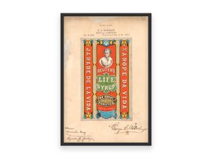 Reuter’s Life Syrup Trademark 1877 Print - Vintage Medicine Label Art, Retro Health Remedy Poster, Antique Blood Purifier Decor