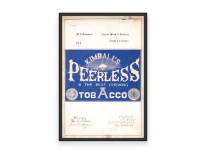 Kimball’s Peerless Chewing Tobacco Trademark 1871 Print - Vintage Tobacco Label, Retro Advertising Art, Antique Chewing Tobacco Decor