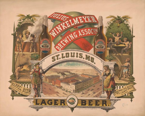 Julius Winkelmeyer Brewing Association Print – Vintage Beer Poster, Lager Beer Advertising, St. Louis Brewery Art, Antique Brewery Decor