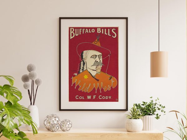 Buffalo Bill’s Wild West Show Poster – Vintage Poster, Western Americana Decor, Buffalo Bill Cody, Wild West Print, Western Show Poster