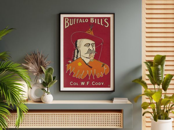 Buffalo Bill’s Wild West Show Poster – Vintage Poster, Western Americana Decor, Buffalo Bill Cody, Wild West Print, Western Show Poster