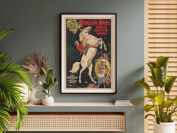 Ringling Bros Circus Poster – Madam Castello and Jupiter, Equine Marvel Art, Vintage Circus Print, Equestrian Performer, Horse Trainer Gift