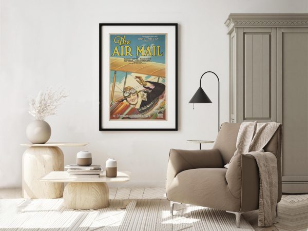 The Air Mail Movie Poster – Vintage Aviation Art, 1920s Paramount Picture, Early Flight History Decor, Classic Film Print