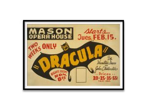 Mason Opera House Dracula Poster – Classic Theater Advertisement, Gothic Horror Play, Vintage Gothic Decor, Vintage Theater Poster