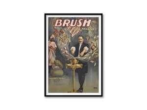 Brush The Mystic Magic Poster – Vintage Magic Poster, Mystic Art, Hindu Basket Trick, Magical Performance, Collector’s Decor