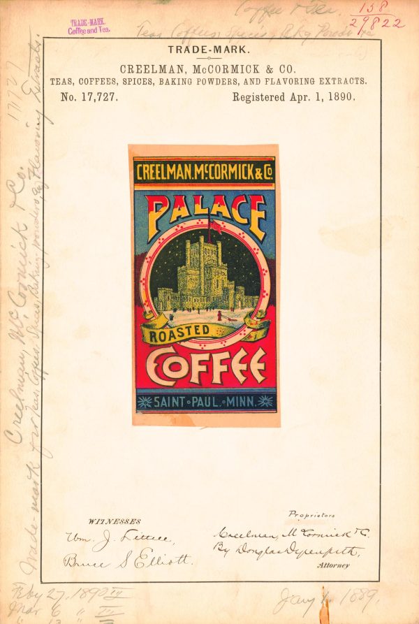 Palace Coffee 1890 Poster - Vintage Coffee Branding, Classic Roasted Coffee Label Art, Antique Beverage Collectible Print