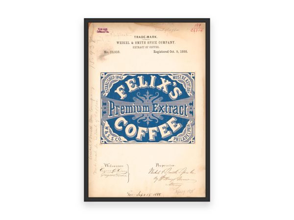 Premium Extract Coffee 1888 Poster - Vintage Coffee Branding, Classic Philadelphia Coffee Label Art, Antique Beverage Collectible Print