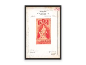 Paris Roasted Coffee 1886 Poster - Vintage Coffee Branding, Elegant Roasted Coffee Label Art, Historic Coffee Collectible Print