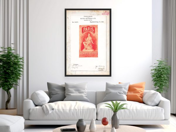 Paris Roasted Coffee 1886 Poster - Vintage Coffee Branding, Elegant Roasted Coffee Label Art, Historic Coffee Collectible Print