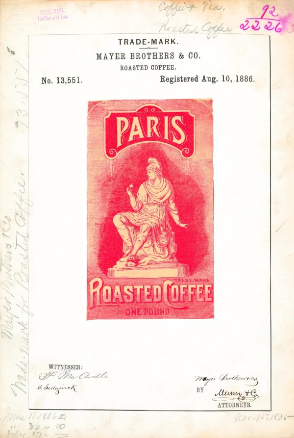 Paris Roasted Coffee 1886 Poster - Vintage Coffee Branding, Elegant Roasted Coffee Label Art, Historic Coffee Collectible Print