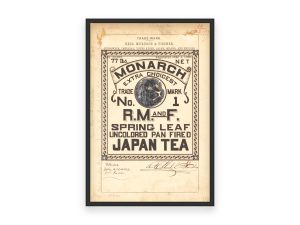 Monarch Japan Tea 1880 Poster - Vintage Tea Branding, Classic Lion Design, Antique Tea Label Art, Historic Tea Collectible Print