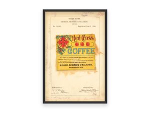 Red Cross Coffee 1885 Poster - Vintage Coffee Branding, Classic Red Cross Design, Antique Coffee Label Art, Retro Coffee Collectible Print