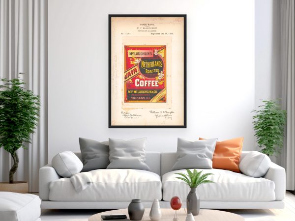 Java Netherlands Coffee 1884 Poster - Vintage Coffee Branding, Antique Java Coffee Label Art, Retro Beverage Collectible Print