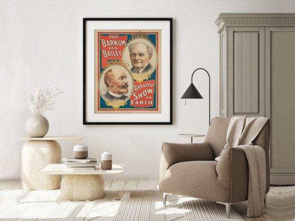 1897 Barnum & Bailey Circus Poster - Greatest Show on Earth, Retro Circus Decor, Antique Entertainment Art, Circus Print