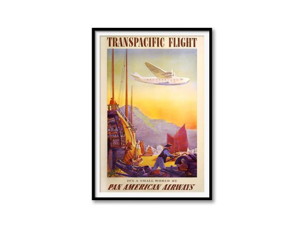 Transpacific Flight Poster - Pan American Airways, 1930s Clipper Travel Art, Retro Aviation Decor, Pacific Voyage Gift, Pilot Gift, Airlines