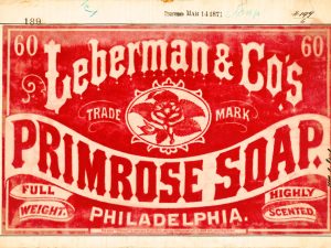 Primrose Soap 1871 Poster - Vintage Soap Label, Classic Philadelphia Brand, Antique Red Soap Advertisement Print, Historic Decor