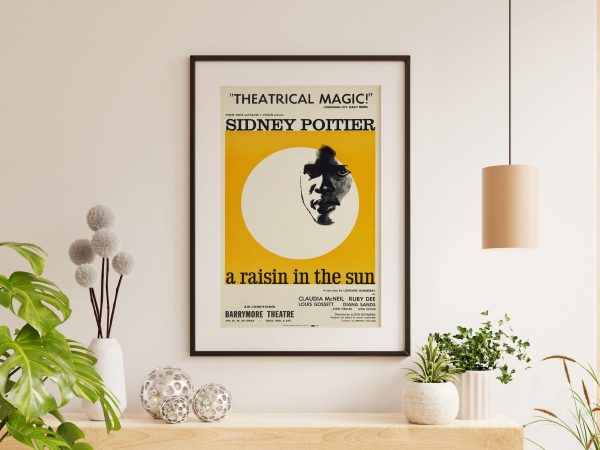 A Raisin in the Sun Broadway Poster - Sidney Poitier, 1960s Theater Art, Retro Drama Decor, Lorraine Hansberry Play Gift